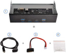 NÖRDIC 5,25" HDD frontpanel 2xUSB-C 5Gbps 2xUSB3.0 20pin kontakt