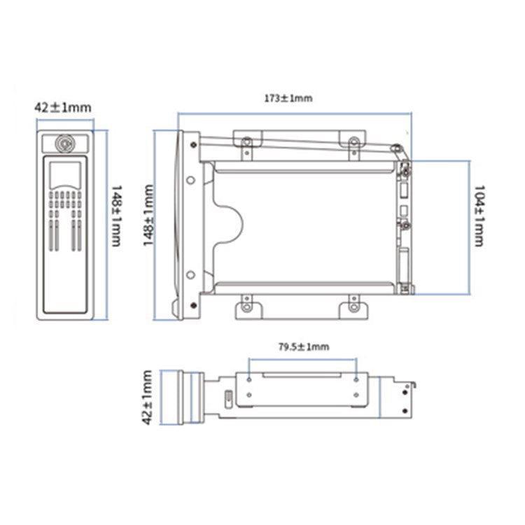 NÖRDIC 5,25" Mobile Rack for 1 x 3,5" SATA / SAS HDD