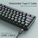 NÖRDIC 60% Trådbundet mekaniskt gaming-tangentbord med röda switches, LED-bakgrundsbelysning, ultrakompakt 61 tangenter, US-layout