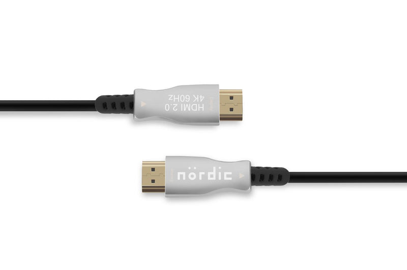 NÖRDIC 7,5m Aktiv AOC Fiber Optisk HDMI 2.0 4K 60Hz 18Gbps EDID CEC HDR ARC Dolby DTS-HD