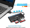 NÖRDIC 7i1 USB-A kortläsare 2xSD/2xTF/CF/XD/MicroSD 2TB 5Gbps UHS-I