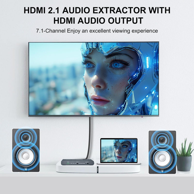 NÖRDIC 8K 60Hz HDMI 2.1 Extraktor HDMI/S/PDIF/Coaxial/AUX