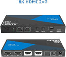 NÖRDIC 8K HDMI 2.1 Matrix switch 2x2 med audio extraktor Toslink & Stereo EDID CEC, Dolby Atmos, Digital Plus, DTS-EX