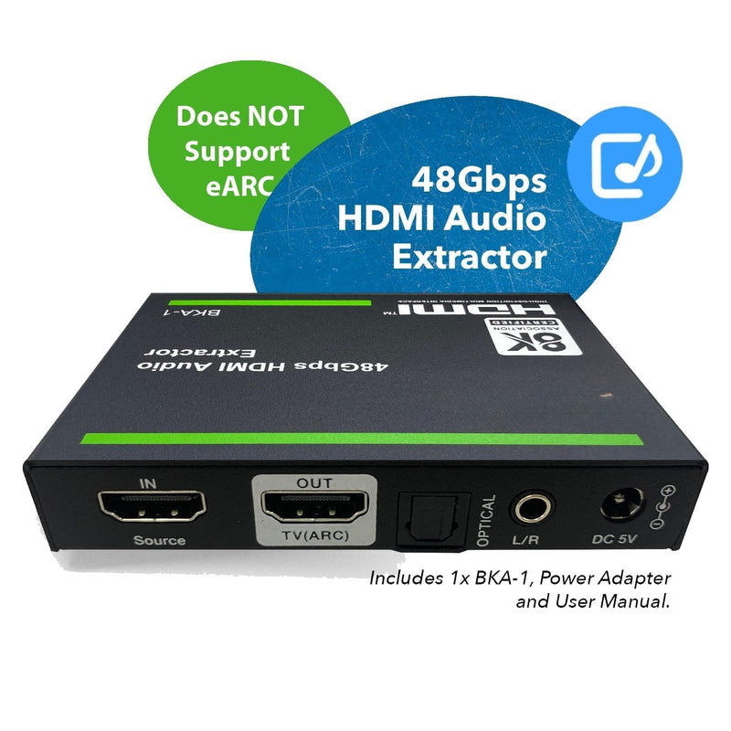 NÖRDIC 8K HDMI 2.1 ARC Extraktor - SPDIF + 3.5mm extrahering, HDMI CEC Dolby Digital/DTS, Atmos, Dolby Vision, HDR10+