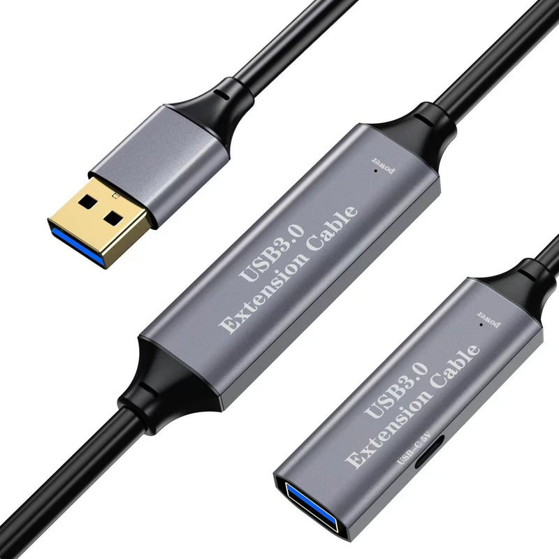 NÖRDIC Aktiv 10m USB3.1 förlängningskabel 5Gbps USB A hane till hona för Xbox, PS5, Oculus, skrivare, scanner, Playstation, VR USB extension cable