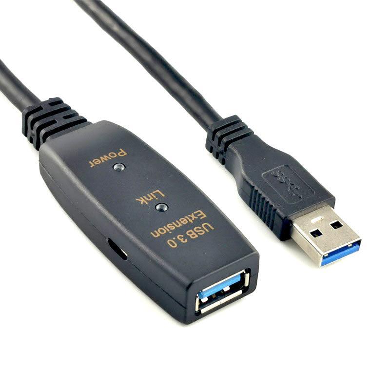 NÖRDIC Aktiv 15m USB3.1 förlängningskabel 5Gbps USB A hane till hona för Xbox, PS5, Oculus, skrivare, scanner, Playstation, VR USB Extension cable