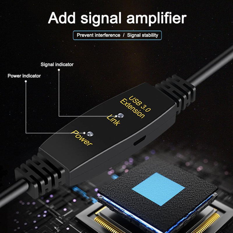 NÖRDIC Aktiv 15m USB3.1 förlängningskabel 5Gbps USB A hane till hona för Xbox, PS5, Oculus, skrivare, scanner, Playstation, VR USB Extension cable