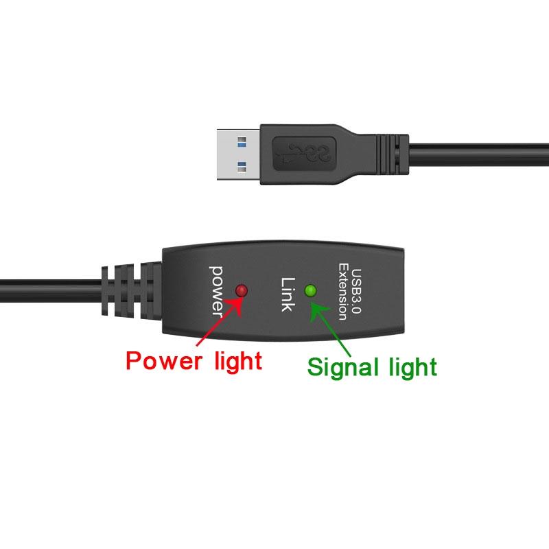 NÖRDIC Aktiv 20m USB3.1 förlängningskabel 5Gbps USB A hane till hona för Xbox, PS5, Oculus, skrivare, scanner, Playstation, VR USB Extension cable