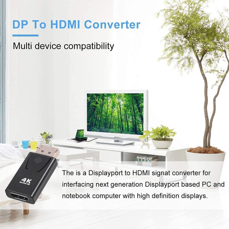 NÖRDIC Aktiv adapter Displayport1.2  hane till HDMI1.4b hona 4K 60Hz Eyefinity svart