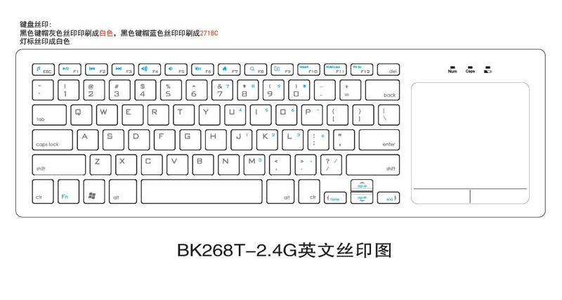 NÖRDIC Bluetooth 5.0 Tangentbord med pekplatta 78 tangenter multipairing IOS Android Windows US layout