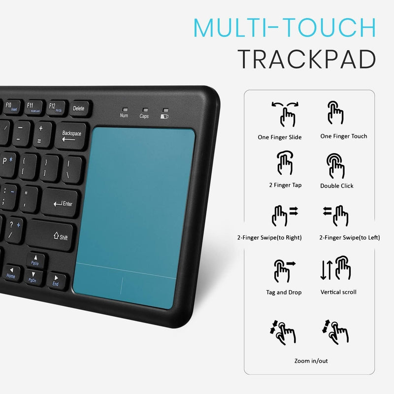 NÖRDIC trådlös 2,4G Tangentbord med pekplatta 78 tangenter multipairing IOS Android Windows US layout