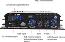 NÖRDIC Bluetooth 5.0 stereo 2.1 amplifier 4X40W+50W RMS förstärkare 2 högtalare och subwoofer med USB och SD mediaspelare input