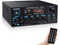 NÖRDIC Bluetooth 5.0 stereo amplifier 60+60W RMS förstärkare 2 mikrofon input digital audio karaoke