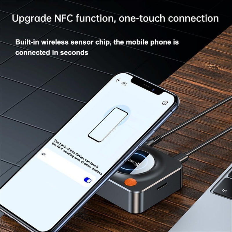 NÖRDIC Bluetooth 5.1 mottagare, med NFC, TF -kortplats , 3.5mm AUX/RCA, Låg latens trådlös ljudadapter för hemmusikstreaming stereosystem