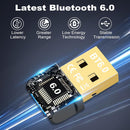 NÖRDIC Bluetooth 6.0 trådlös Bluetooth-dongel/mottagare, Plug and Play, Windows 11/10/8.1, för styrning, hörlurar, tangentbord, mus