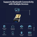 NÖRDIC Bluetooth 6.0 trådlös Bluetooth-dongel/mottagare, Plug and Play, Windows 11/10/8.1, för styrning, hörlurar, tangentbord, mus