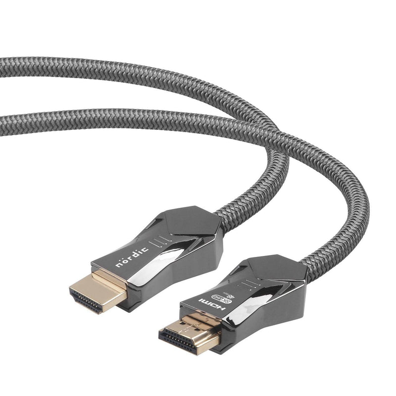 NÖRDIC CERTIFIED CABLES 1m Ultra High Speed HDMI 2.1 8K 60Hz 4K 120Hz 48Gbps Dynamic HDR eARC VRR nylonflätad kabel guldpläterad