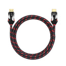 NÖRDIC CERTIFIED CABLES 1m Ultra High Speed HDMI 2.1 8K 60Hz 4K 120Hz 48Gbps Dynamic HDR eARC VRR nylonflätad kabel guldpläterade kontakter