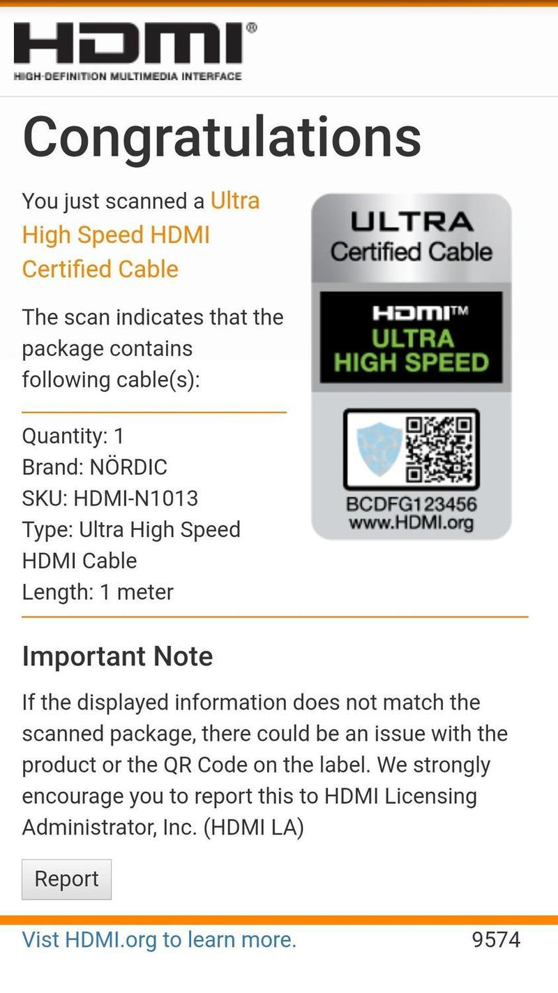 NÖRDIC CERTIFIED CABLES 1m Ultra High Speed HDMI 2.1 8K 60Hz 4K 120Hz 48Gbps Dynamic HDR eARC VRR nylonflätad kabel guldpläterade kontakter