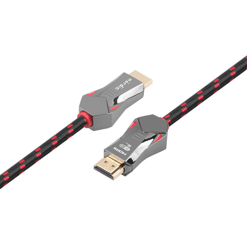 NÖRDIC CERTIFIED CABLES 1m Ultra High Speed HDMI 2.1 8K 60Hz 4K 120Hz 48Gbps Dynamic HDR eARC VRR nylonflätad kabel guldpläterade kontakter