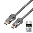 NÖRDIC CERTIFIED CABLES 2m Ultra High Speed HDMI 2.1 8K 60Hz 4K 120Hz 48Gbps Dynamic HDR eARC VRR nylonflätad kabel guldpläterad