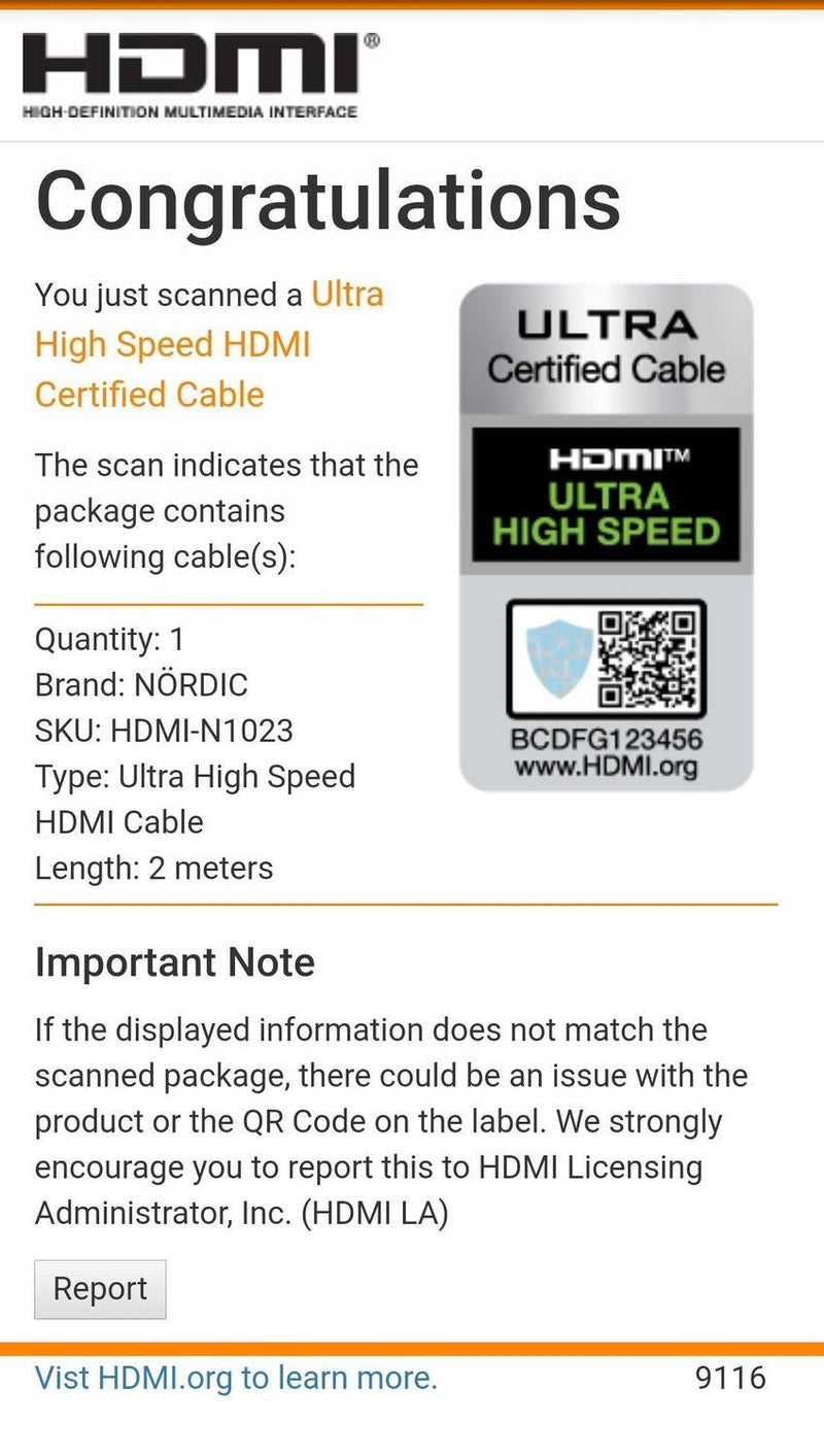 NÖRDIC CERTIFIED CABLES 2m Ultra High Speed HDMI 2.1 8K 60Hz 4K 120Hz 48Gbps Dynamic HDR eARC VRR nylonflätad kabel guldpläterad