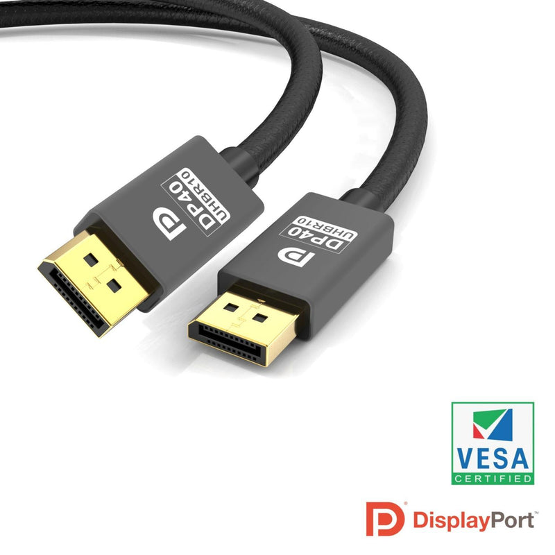 NÖRDIC CERTIFIED CABLES 2m VESA Certified nylonflätad Displayport 2.1 kabel DP40 UHBR10 40Gbps 8K60H 4K144Hz