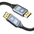 NÖRDIC CERTIFIED CABLES 3m nylonflätad Displayportkabel 1.4 UHD 8K60Hz 4K144Hz HBR3 32,4Gbps 10-bit HDR