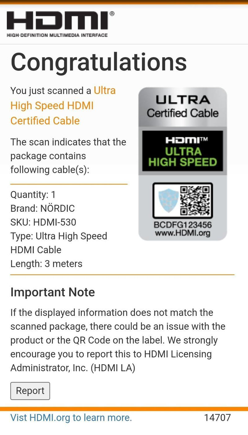 NÖRDIC CERTIFIED CABLES 3m Ultra High Speed HDMI2.1 8K 60Hz 4K 120Hz 144Hz 48Gbps Dynamic HDR eARC Game Mode VRR Dolby ATMOS guldpläterad PVC vit