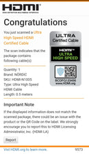 NÖRDIC CERTIFIED CABLES 50cm Ultra High Speed HDMI2.1 8K60Hz 4K120Hz 48Gbps Dynamic HDR eARC Game Mode VRR Dolby ATMOS nylonflätad kabel guldpläterad
