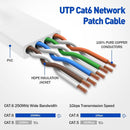 NÖRDIC Cat6 U/UTP flat nätverkskabel 1m 250MHz bandbredd och 10Gbps överföringshastighet vit