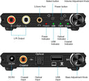 NÖRDIC DAC Digital till analog omvandlare med USB med bass- och volymkontroll Digital SPDIF Coaxial och USB till Analog L/R och 3,5mm stereo