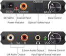 NÖRDIC DAC digital till analog omvandlare 192KHz Digital Toslink och Coaxial till Analog L/R och 3,5mm stereo med bass- och volymkontroll