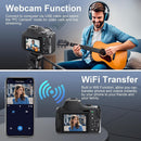 NÖRDIC Digital Camera 4K 64M with WiFi, 10X Optical Zoom Vlogging Camera for YouTube Autofocus Compact Camera