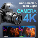 NÖRDIC Digital Camera 4K 64M with WiFi, 10X Optical Zoom Vlogging Camera for YouTube Autofocus Compact Camera