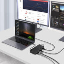 NÖRDIC DisplayLink USB-A & USB-C trippla monitorer Dockingstation 1 till 11 4K60Hz 2xUSB-C 3xUSB-A Mac M1 M2 Thunderbolt 3 & 4