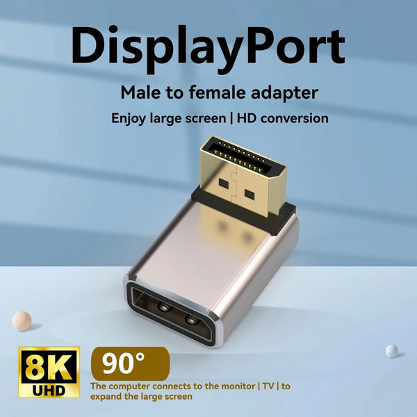 NÖRDIC Displayport-adapter hane till hona 8K60Hz 4K144/120/60hz