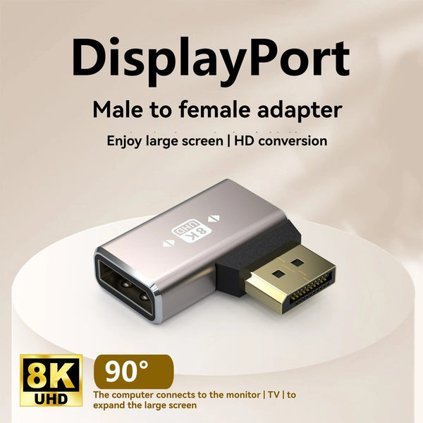 NÖRDIC Displayport-adapter hane till hona 8K60Hz 4K60/144Hz