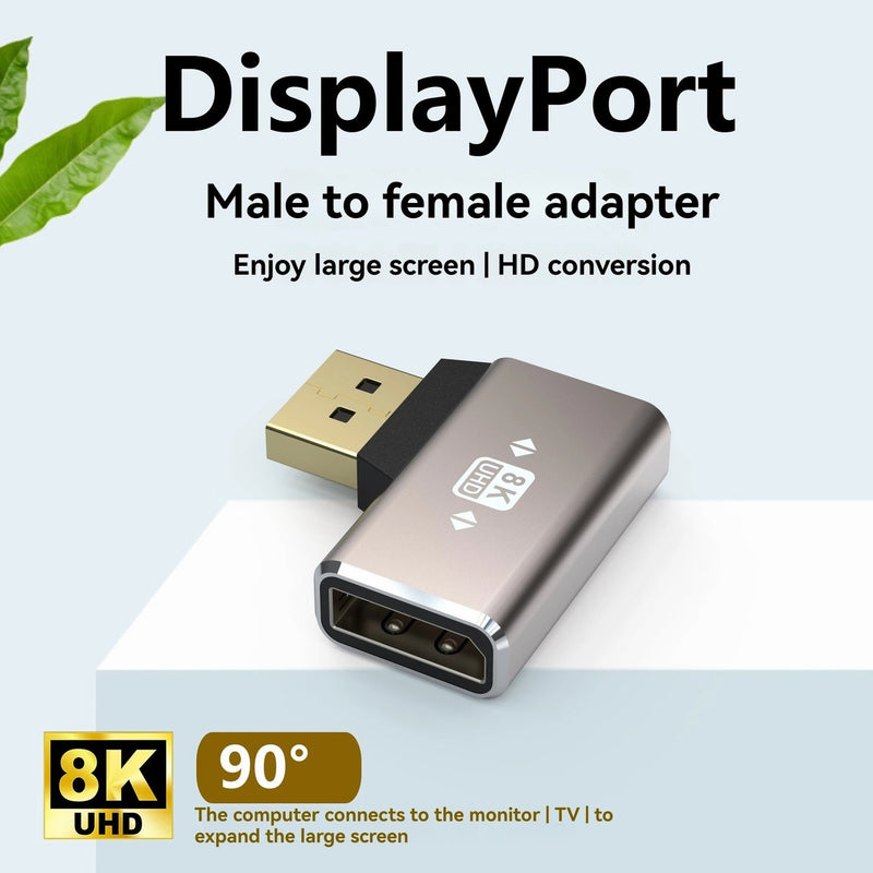 NÖRDIC Displayport adapter Male to Female 8K60Hz 4K60/144Hz