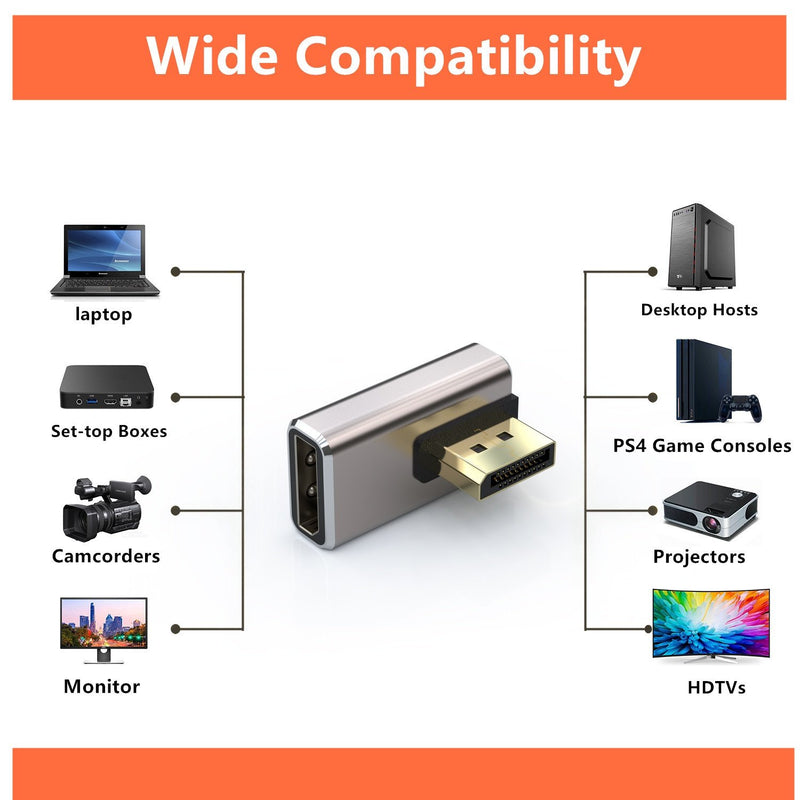 NÖRDIC Displayport adapter Male to Female 8K60Hz 4K60/144Hz