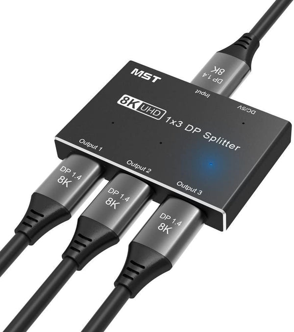 NÖRDIC Displayport splitter 1 till 3 8K30Hz 4K120Hz MST