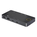 NÖRDIC Dockningsstation och KVM-switch 2 till 1 USB-C till HDMI, 4K60Hz, 2x USB-A, 2x USB-C PD 100W