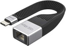 NÖRDIC Flat adapter USB-C till Giga Ethernet 10cm