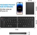 NÖRDIC Vikbart Slim Bluetooth-tangentbord i fickformat, kompatibelt med iOS, Android och Windows, för smartphone, surfplatta, iPad, iPhone och laptop, US-layout