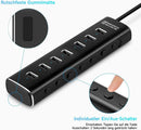 NÖRDIC GEN 3.2 USB-C och USB-A powered Hub 7ports 7x10Gbps 1m kabel