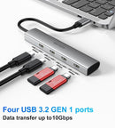 NÖRDIC Gen2 3.2 USB-C 4ports Hubb 10Gbps 19cm kabel 4xUSB-C