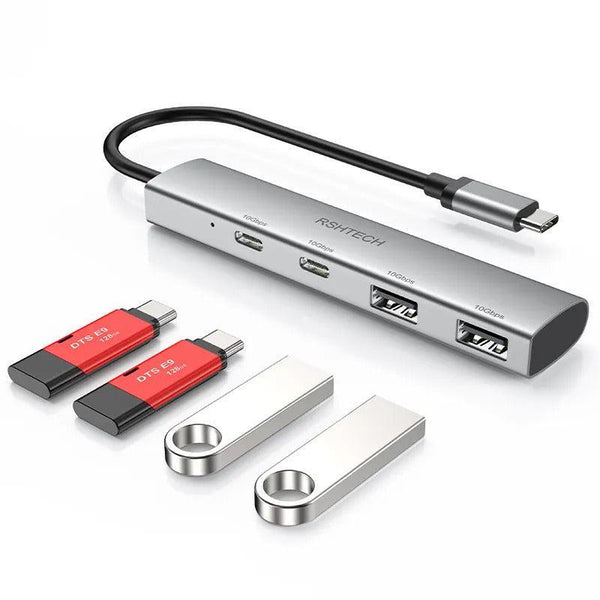 NÖRDIC Gen2 3.2 USB-C 4ports Hubb 10Gbps 20cm kabel 2xUSB-A 2xUSB-C