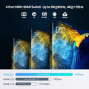 NÖRDIC HDMI 2.1  Switch 4 to 1 48Gbps with eARC with CEC LPCM 7.1CH, Dolby TrueHD, and DTS-HD Master Audio, DOLBY Atmos