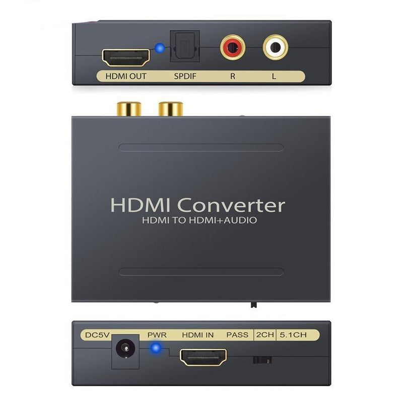 NÖRDIC HDMI Audio Extractor 1xHDMI ingång till 1xHDMI Full HD, 1xToslink och 2xRCA utgång