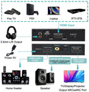 NÖRDIC HDMI Extractor 4K60Hz HDMI till HDMI+Optisk Toslink+Coaxial+3.5mm Audio+7.1CH HDMI Stöd för eARC/ARC HDR Dolby ATMOS